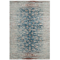 Modway - Hesper Treillis floraux contemporains vieillis Tapis de 5 pi l x 8 pi L - Beige sarcelle et brun-Tapis contemporain en treillis floral vieilli
