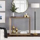 Hudson&Canal - Console Osmond 91 cm de largeur - Chêne gris vieilli-Nettoyer avec un chiffon doux et sec, sans produits chimiques agressifs ni produits de nettoyage abrasifs