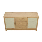Manhattan Comfort - Buffet moderne mi-siècle Sheridan 150 cm avec rangement - Finition Nature-17,71 po L x 59,05 po l x 31,49 po H