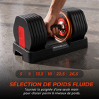 MotionGrey - Haltère réglable  V2 avec 6 réglages de poids, cadran de réglage rapide et base de rangement - 5 à 26,5 lb-Six réglages de poids permettent d’adapter la résistance aux exercices et au niveau d’entraînement
