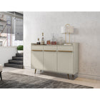 Manhattan Comfort - Buffet Bradley 53,54 po style Mid-Century Modern - Blanc Cassé-Recommandé pour un meuble TV jusqu'à 50 pouces