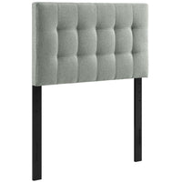 Modway - Lily Tissu rembourré Tête de lit jumelée, Gris-Tête de lit élégamment touffée