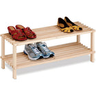 Honey Can Do® – Support de chaussures à 2 niveaux, bois naturel non fini-Rangez jusqu'à 6 paires de chaussures