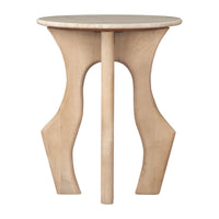 Zuo - Eda Table d’appoint - Blanc/Naturel-Marbre naturel raffiné au style luxueux et contemporain
