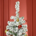 HOMCOM - Sapin de Noël artificiel 6' forme crayon enneigé - ouverture automatique-Les branches ignifuges ne risquent pas de prendre feu ou de causer de graves dommages domestiques 