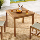 Modway - Vienna 34 po Carré Terrasse extérieure Bois de teck Table à manger, Naturel-Plateau à lattes