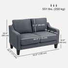 HOMCOM - Canapé loveseat avec ressorts ensachés - gris charbon-Esthétique moderne qui complète une décoration contemporaine 