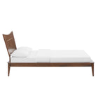 Modway - Astra Bois Lit plateforme Queen, Noyer-Bois d’hévéa, MDF et placage de grains de bois