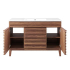 Modway - Render 48" Vanité de salle de bain à un seul lavabo - Blanc noyer-8