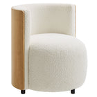 Modway - Solis Boucle Chaise d’accent - Ivoire naturel-Bois courbé avec finition placage