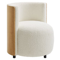 Modway - Solis Boucle Chaise d’accent - Ivoire naturel-Bois courbé avec finition placage