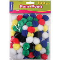 Selectum - 1 po Pom Pom - Paquet de 100-Pompons - Couleurs variées