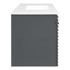 Modway - Render Fixation murale de 48" Vanette de salle de bain - Gris blanc-Bassin d’évier en céramique