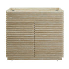 Modway - Render 36" Faux travertin Armoire de toilette de salle de bain (évier non inclus) - Travertin-Portes à lattes à fermeture douce