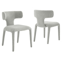 Modway - Stellan Dos courbé Boucle Tapis Chaise à manger Ensemble de 2 - Gris colombe-Chaise de salle à manger entièrement rembourrée