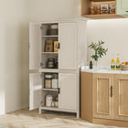 HOMCOM - Armoire de cuisine 64 po avec étagères - blanc-Les étagères réglables vous permettent de ranger des objets plus volumineux sans vous soucier de leur adaptation 