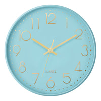 Monarch Specialties - 9109 Horloge Murale Rond de 12"- Visage Bleu/Cadre Bleu-Ajoutez une touche industrielle contemporaine à votre décoration avec cette élégante horloge murale ronde de12 pouces, dotée d'un cadran bleu chic sur un cadre bleu stylé