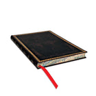 Paperblanks - Collection Reliure à l'Ancienne Carnet Flexi à Courverture Souple Midi Ligné - Noir Marocain-Couverture et dos souples