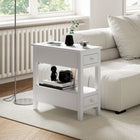 HOMCOM - Table d’appoint avec station de charge et ports USB - blanc-Le design moderne avec surface peinte améliore l'esthétique de la pièce 