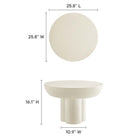Modway - Caspian Béton rond Table basse - Blanc-Revêtement de béton