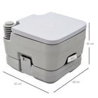 Outsunny - Toilette de voyage portable d’extérieur avec réservoir à chasse d’eau - 10 L-Fonctionnement facile avec bouton-poussoir
