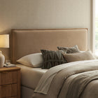 Modway - Camille Mélange de lin rembourré Tête de lit King Size - Amande-Conception de coussins rembourrés