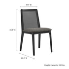 Modway - Monarch Bois et rotin Fauteuil d’appoint de salle à manger - Noir Noir Gris-Rembourrage en mousse dense