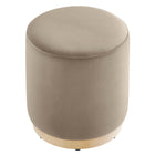 Modway - Tilden Velours rond de performance de 16" Rembourré Ottoman - Taupe Natural-Arrivée entièrement assemblée