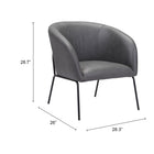 Zuo - Quinten Fauteuil d’appoint - Gris vintage-6