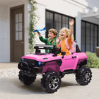 Aosom - Voiture électrique pour enfants 2 places 12v rc camion de police 2 places - rose-Quatre roues avec suspension à ressorts pour une conduite en douceur 