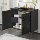 Modway - Awaken 36" Vanette de salle de bain - Noir noir-Trous centraux de 8"