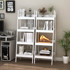 HOMCOM - Bibliothèque échelle à 4 niveaux - blanc - lot de 2-Idéal pour votre salon, salle de bain, balcon, cuisine, etc
