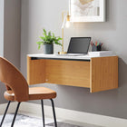Modway - Kinetic Support mural de 38" Bureau - White Natural-Assemblée requise