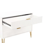 Manhattan Comfort - Dumbo commode moderne 35,19" - blanc-Pieds en métal doré évasés et élégants ajoutant une touche de design et de durabilité