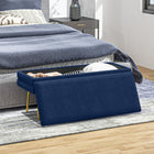 HOMCOM - Banc de rangement pour bout de lit - bleu foncé-Couleur : Bleu foncé 