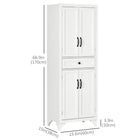 HOMCOM - Armoire de cuisine 67 po avec portes et étagères - blanc-Tablettes ajustables pour s'adapter à différentes hauteurs d'objets 