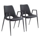 Zuo - Desi Chaise de salle à manger - Noir - Ensemble de 2-Assemblage requis