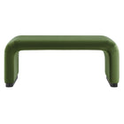 Modway - Koda Performance Velvet Ottoman de la cascade - Vert mousse noire-Assemblée requise