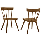 Modway - Sutter Fauteuil d’appoint de salle à manger Ensemble de 2 - Noyer-Chaise à manger moderne de ferme