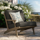 Modway - Saratoga Terrasse extérieure Bois de teck Fauteuil, Gris silex-Base de siège à lattes