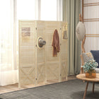 HOMCOM - Séparateur de pièce autoportant 4 panneaux avec présentoir à panneau perforé pour bureau à domicile - bois naturel-Dimensions totales : 59,75 po l x 57 po H x 0,75 po P (152 x 144,5 x 1,7 cm)  
