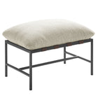 Modway - Raya Terrasse extérieure Boucle Ottoman in Ivoire-Cadre en aluminium revêtu en poudre