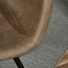 Ensemble de 4 chaises pour table à manger Charlton Vintage A (3339-AM8623-LB)-Housse en polyuréthane sur le siège et le dossier, tube en métal à motif bois