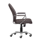 Zuo - Enterprise Low Back Chaise de bureau - Expresso-Dimensions: 23,6 po L x 25,2 po L x 40,6 po H