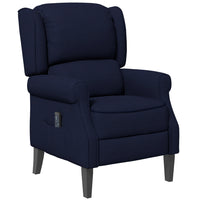 HOMCOM - Fauteuil de massage inclinable avec repose-pieds - bleu-Deux zones de massage par vibration ciblées dans le dossier 