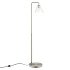 Modway - Element Verre transparent Verre et métal Lampe sur pied, Nickel Satiné-Ampoules : 1 E26 60W max (non incluse)