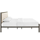 Modway - Mia Tissu Lit King, Brun beige-Assemblée requise