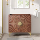 Modway - Daylight 36" Armoire à coiffeuse de salle de bain - Noyer-Bassin d’évier non inclus