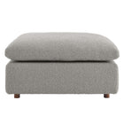 Modway - Commix Boucle rempli de duvet et trop rempli Tissu Ottoman - Gris clair-Assemblée requise