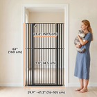 PawHut - Barrière pour animaux extra haute 63 po, barrière de sécurité bébé réglable 30-41 po l-Mécanisme de fermeture automatique assure que la porte se referme doucement derrière vous
